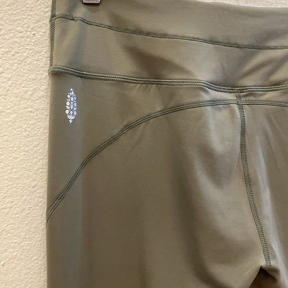 FREE PEOPLE MOVEMENT olive green mesh satin tights - Picture 10 of 11